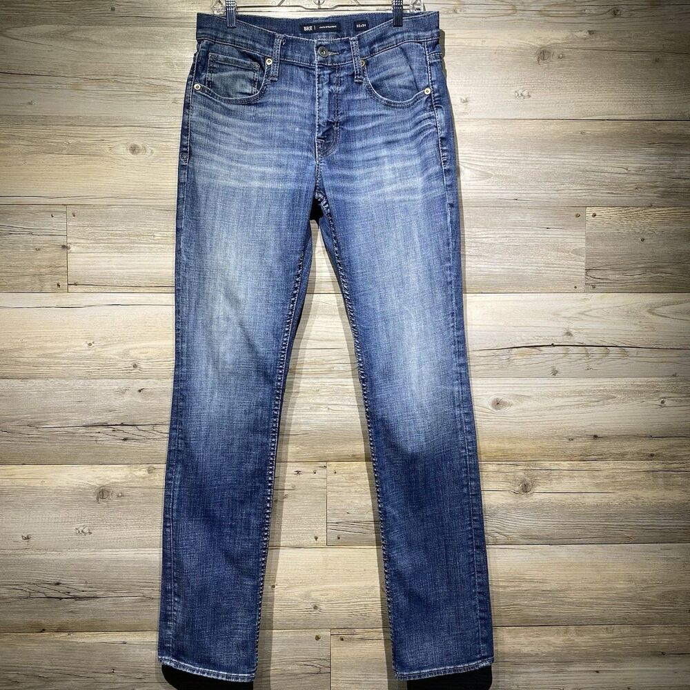 BKE Buckle Jeans Jake Straight Men's 32x34 Mid Wash Blue Stretch Denim Cowboy